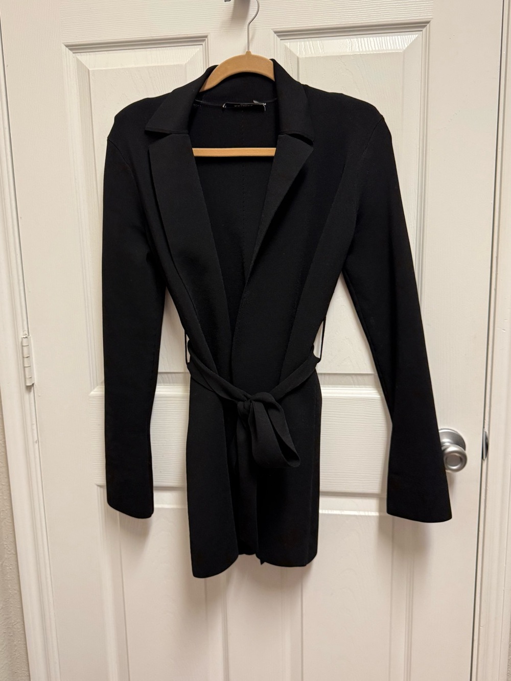 MM Lafleur Black Tie-Waist Women's Cardigan Sweater